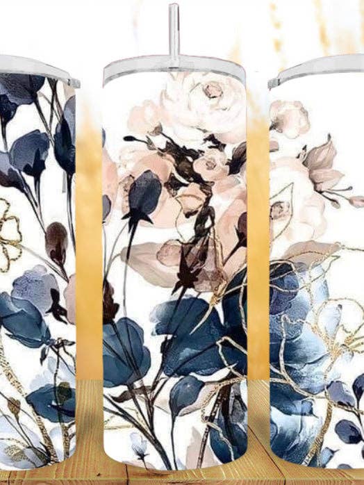 Bicchiere floreale da 20 once per la vendita all'ingrosso da parte di Creative Queen Boutique