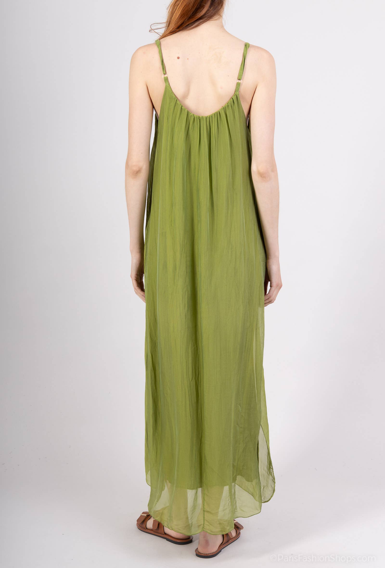 Shyloh - Wholesale Dress - Women's - Long silk dress with adjustable straps 3048028