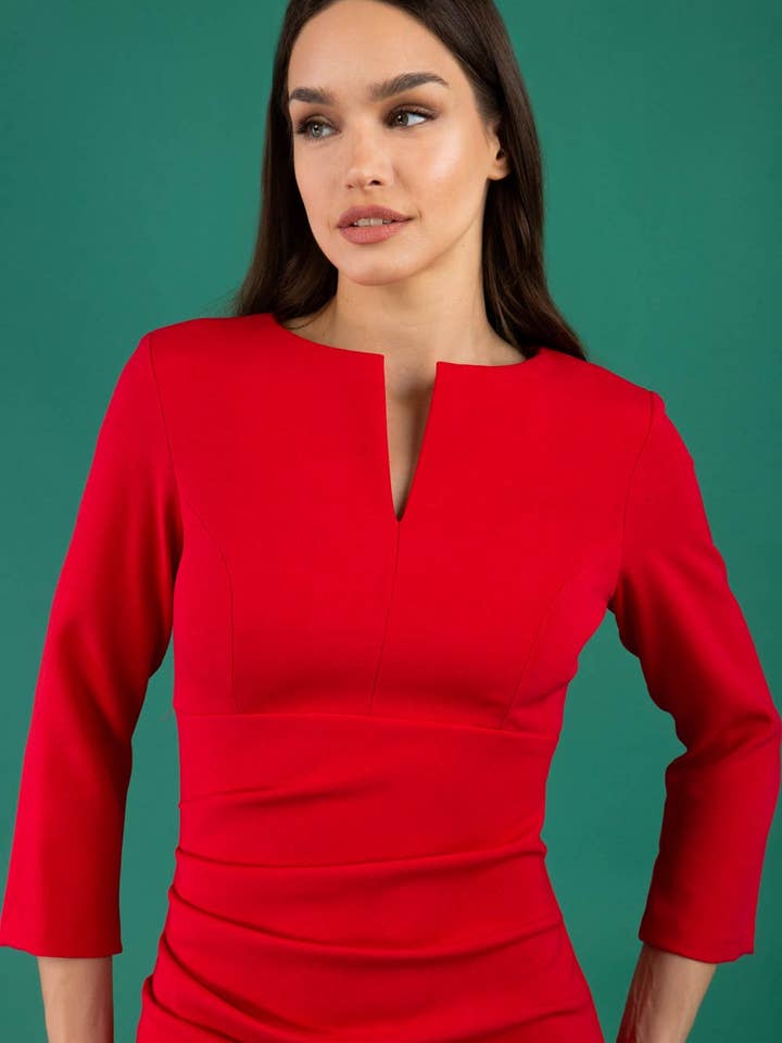 Kokerjurk met mouwen Chandos voor wholesale door Diva Catwalk