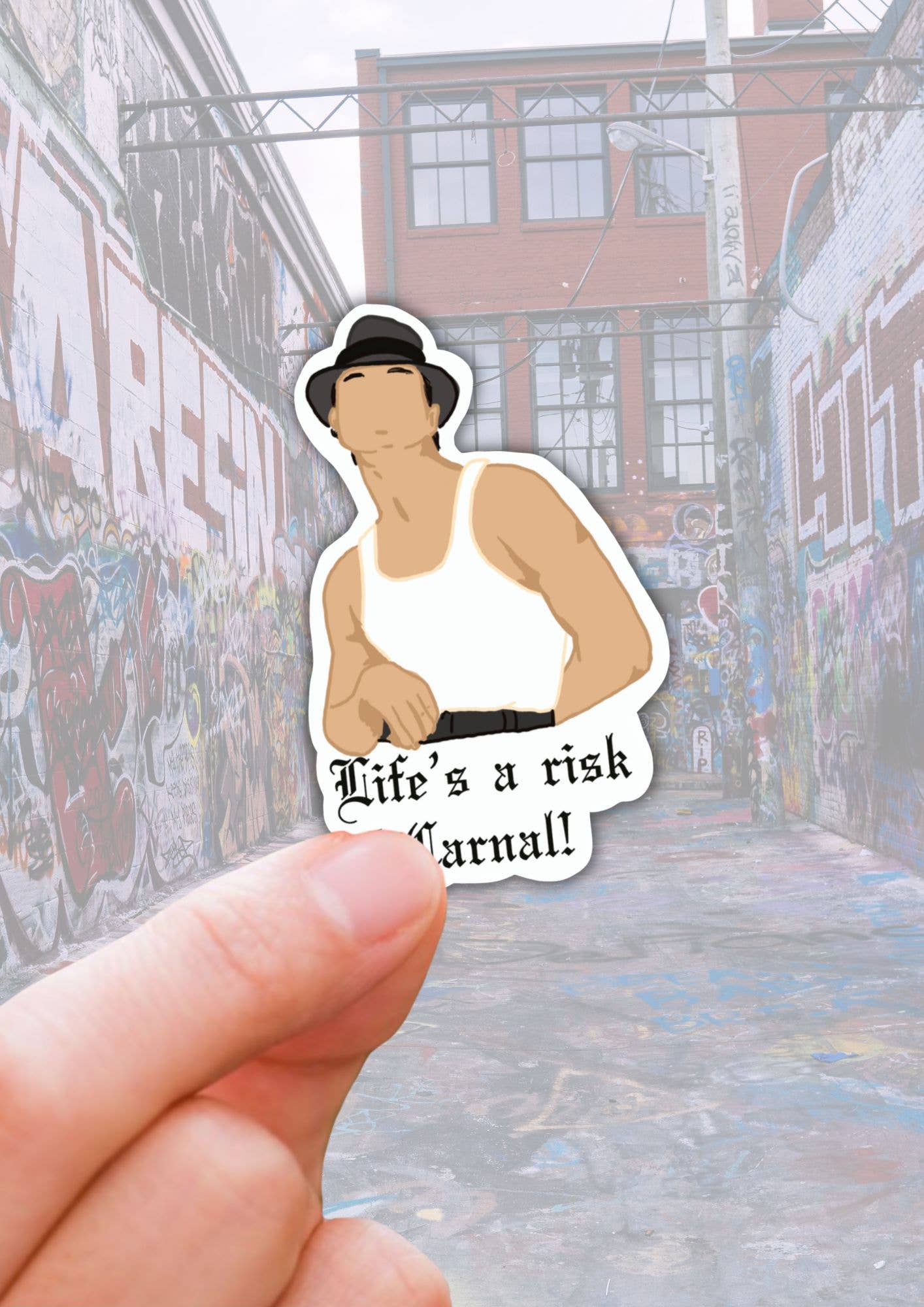Lalatina Shop - Wholesale Sticker - Life is a risk carnal water resistant sticker1
