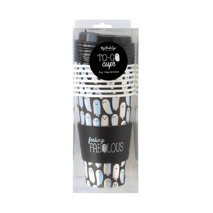 PLLC381 - Holographic Ghosts To-Go Cups (8ct - 16oz) for wholesale by My Mind’s Eye