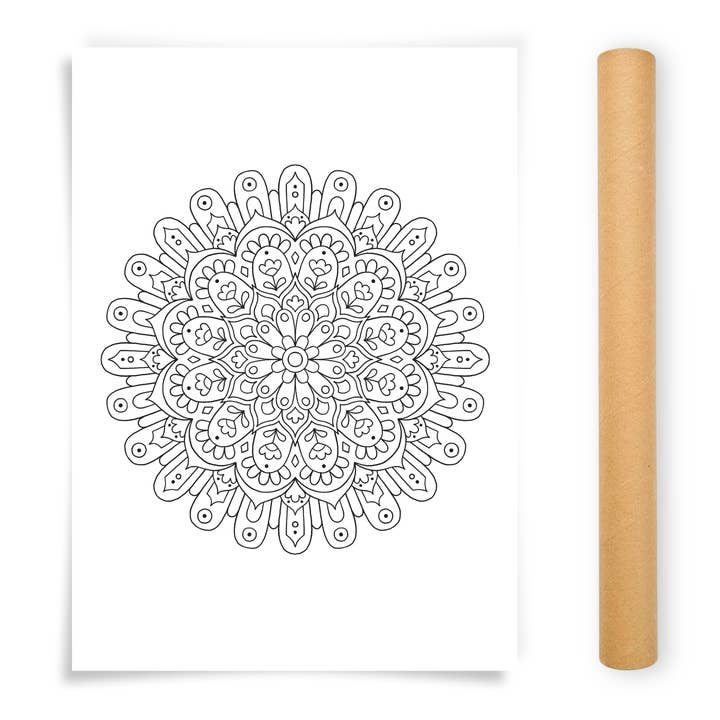 Mandala Coloring Poster for wholesale by Anna Grunduls Design