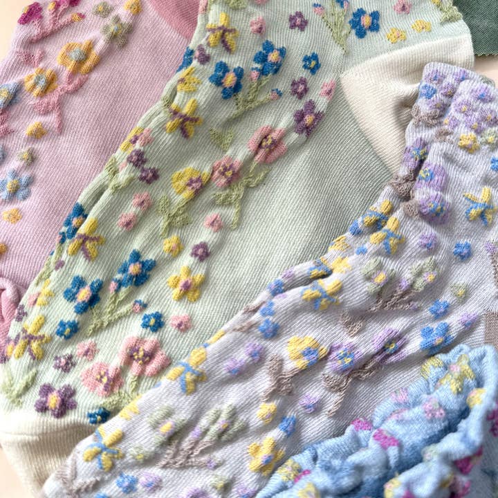 7DAYSSOCKS - Vendita all'ingrosso Calzini - Donna - Calzini da donna alla caviglia con fiori Garden Harga3