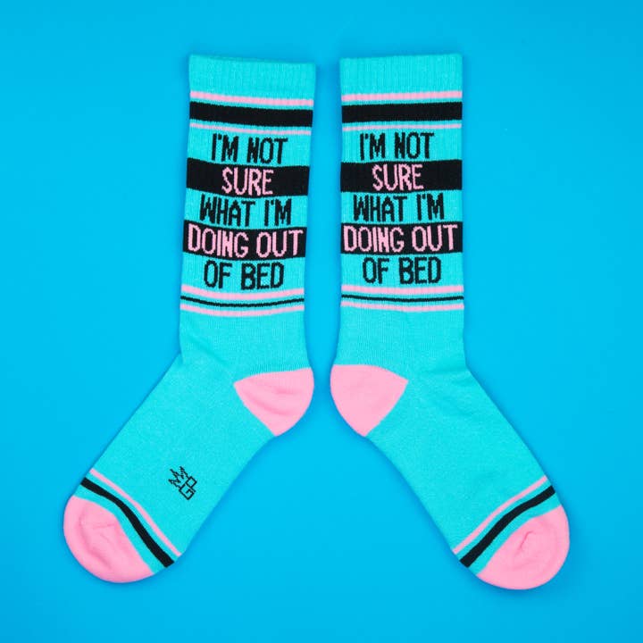 Gumball Poodle - Wholesale Socks - Unisex - I'm Not Sure What I'm Doing Out Of Bed Gym Crew Socks4