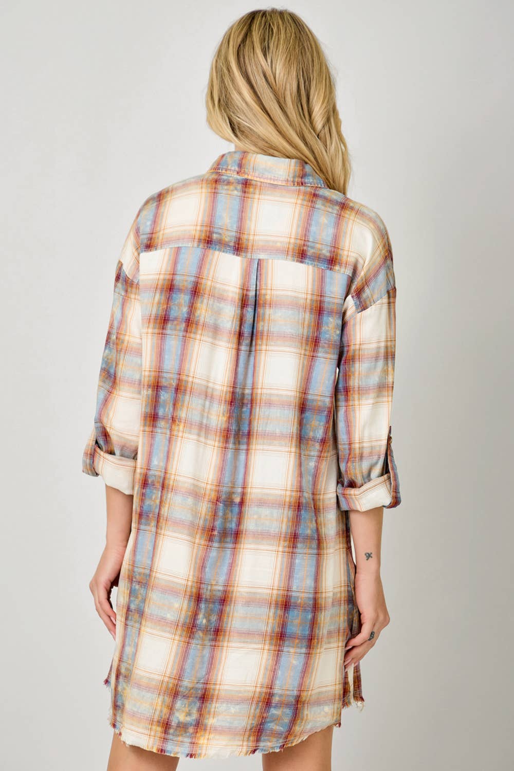 Mystree - Wholesale Dress - Women's - 61161 Washed Plaid Shirt Dress19