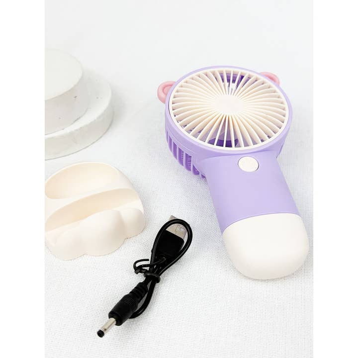 MIX COLOR Portable Hand Fan with Stand for wholesale on Faire