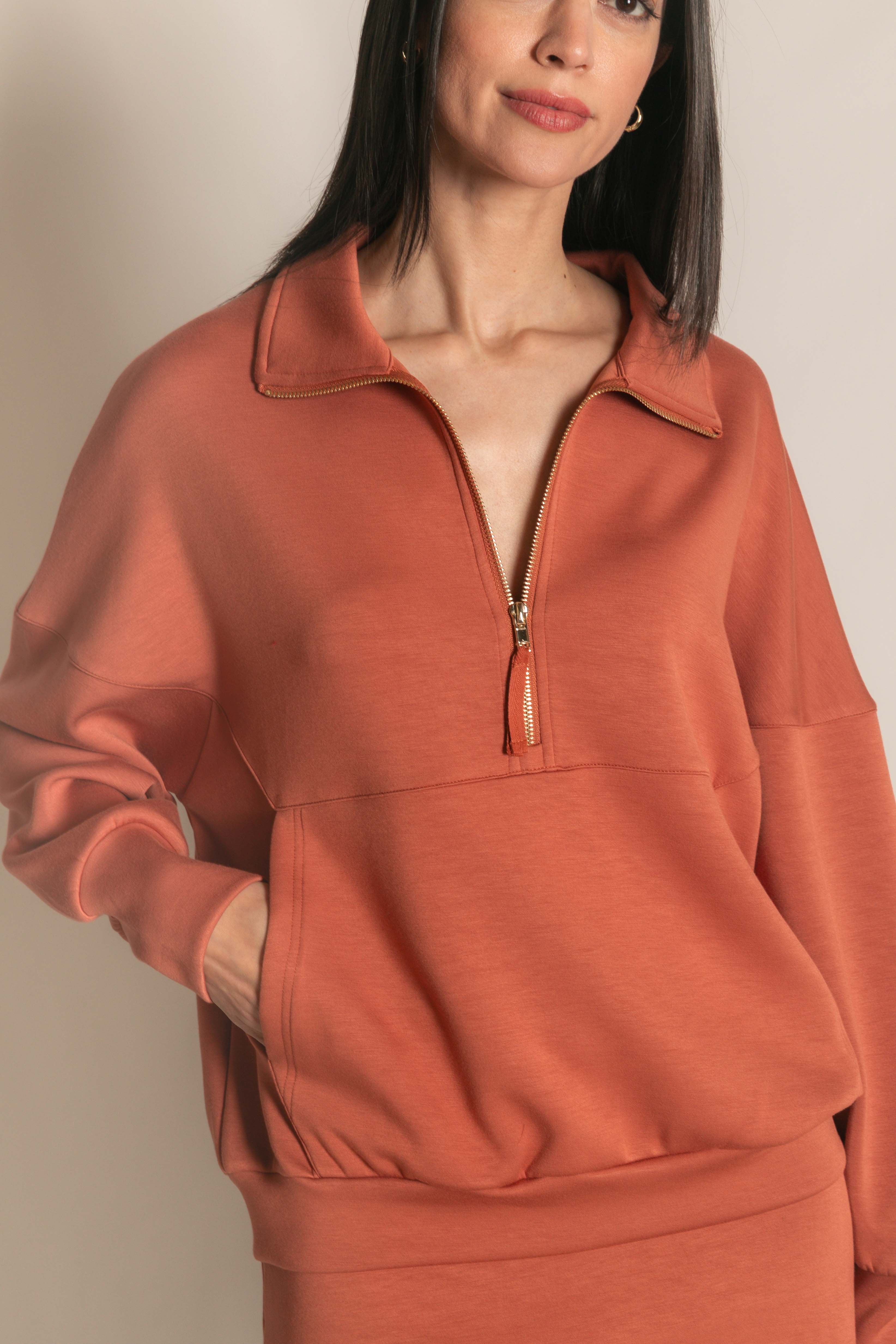 P. CILL - Vente Sweat-shirt – femme - Pull zippé P. CILL Butter en modal45