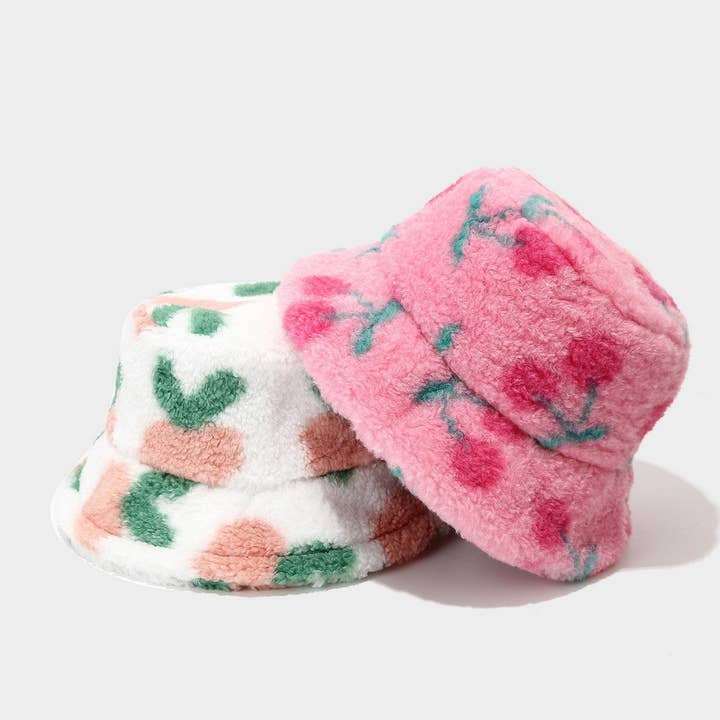 ACCITY - Wholesale Bucket Hat - Women's - Winter Plush Printed Bucket Hat for Women_CWAH046174