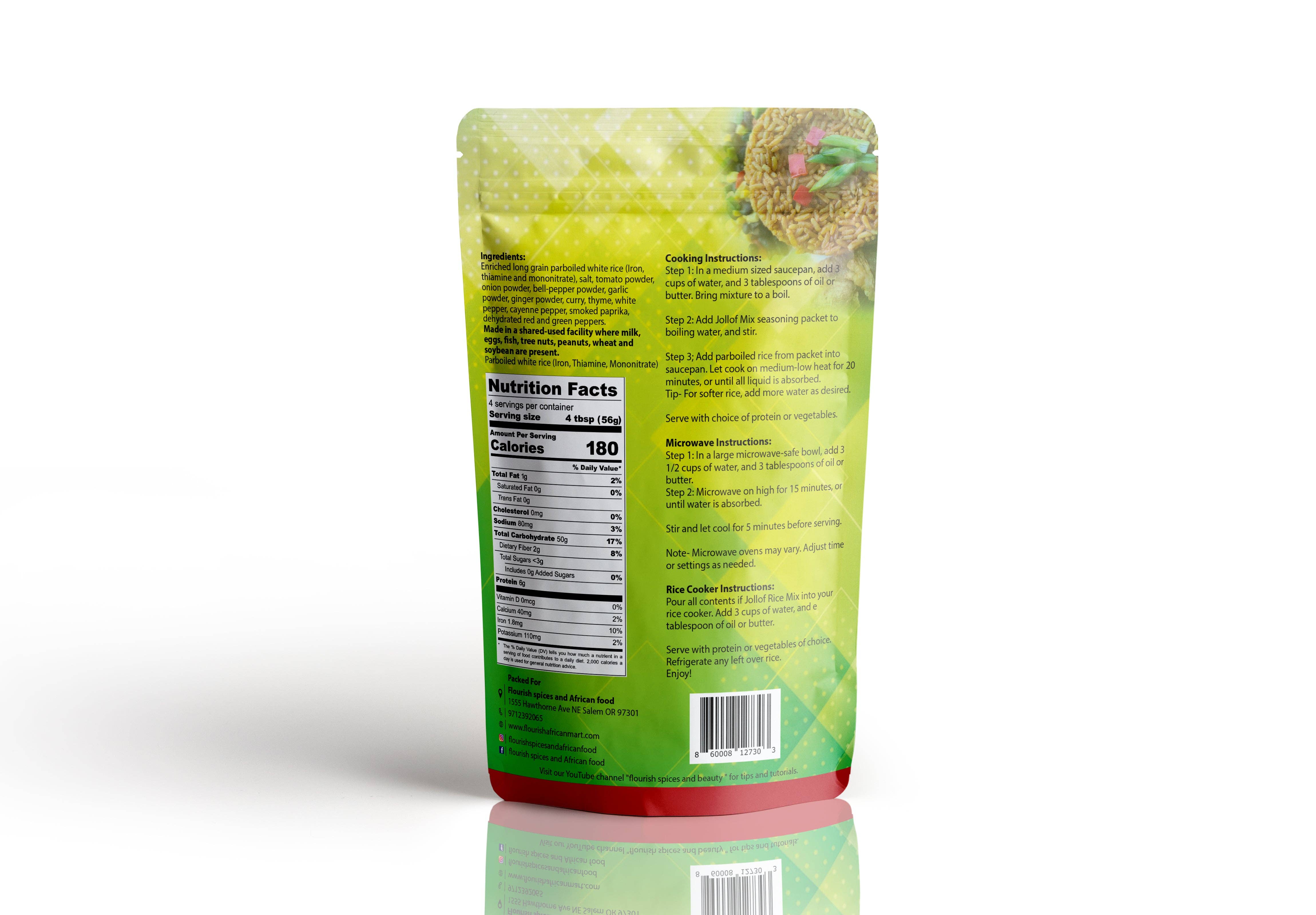 Flourish Spices - Venta al por mayor Mezclas de especias - Mezcla Flourish para Arroz Jollof (Arroz y Condimentos)2