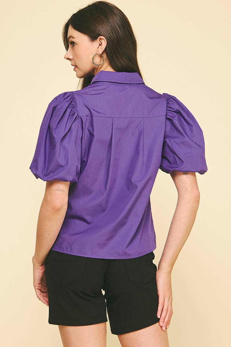 PINCH - Wholesale Blouse - Women's - BUBBLE SLEEVE BLOUSE TOP - 5707TB22