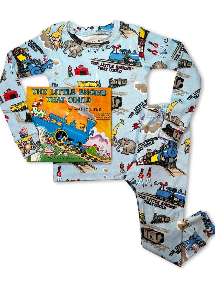 Det lilla loket som kunde - Pyjamas med bok i platt paket för wholesale av Books to Bed