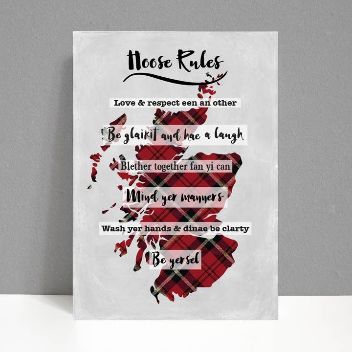 Hoose Rules Red Map Print for wholesale by HFD Interiors