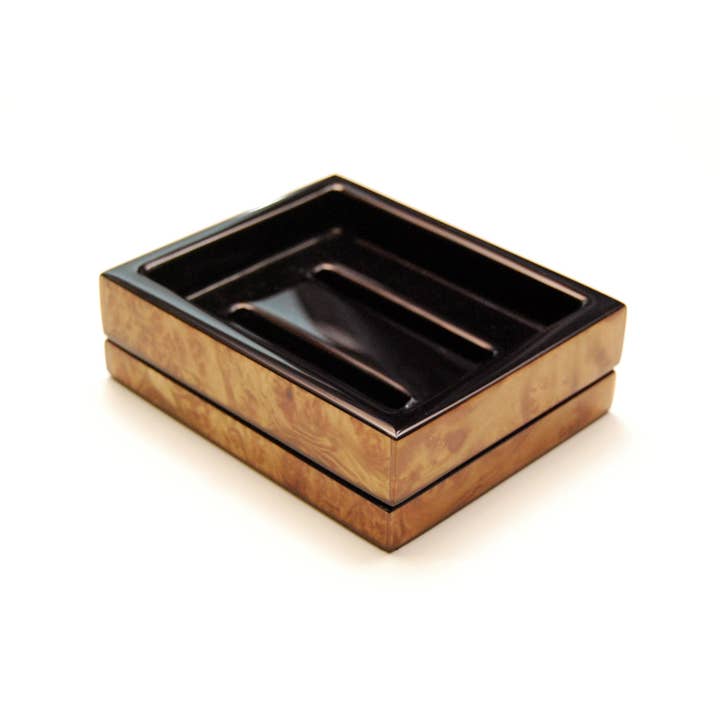 Pacific Connections - Wholesale Bath Soap Dish - Walnut Burl - Soap Dish - L-66WN1