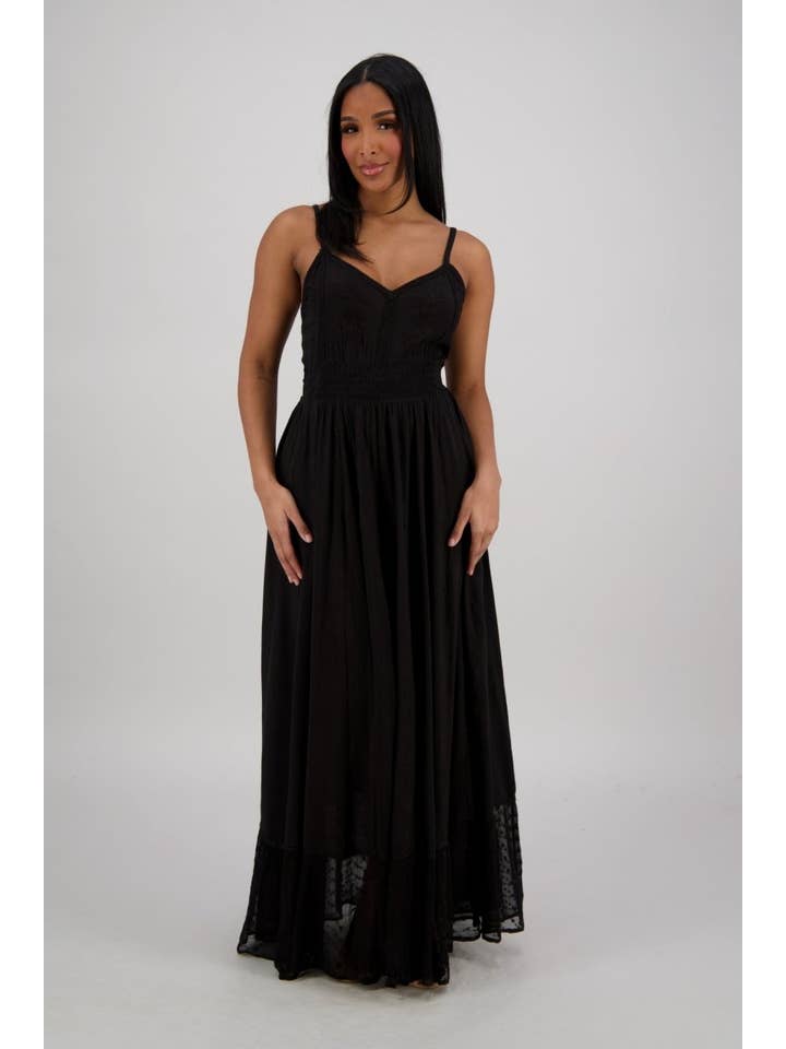 Advance Apparels - Wholesale Dress - Women's - Sheer Hem Smocked Maxi Dress ADL-2532410