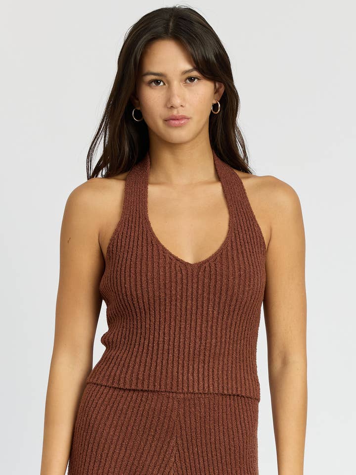 Haut à col halter côtelé pour la vente par Emory Park