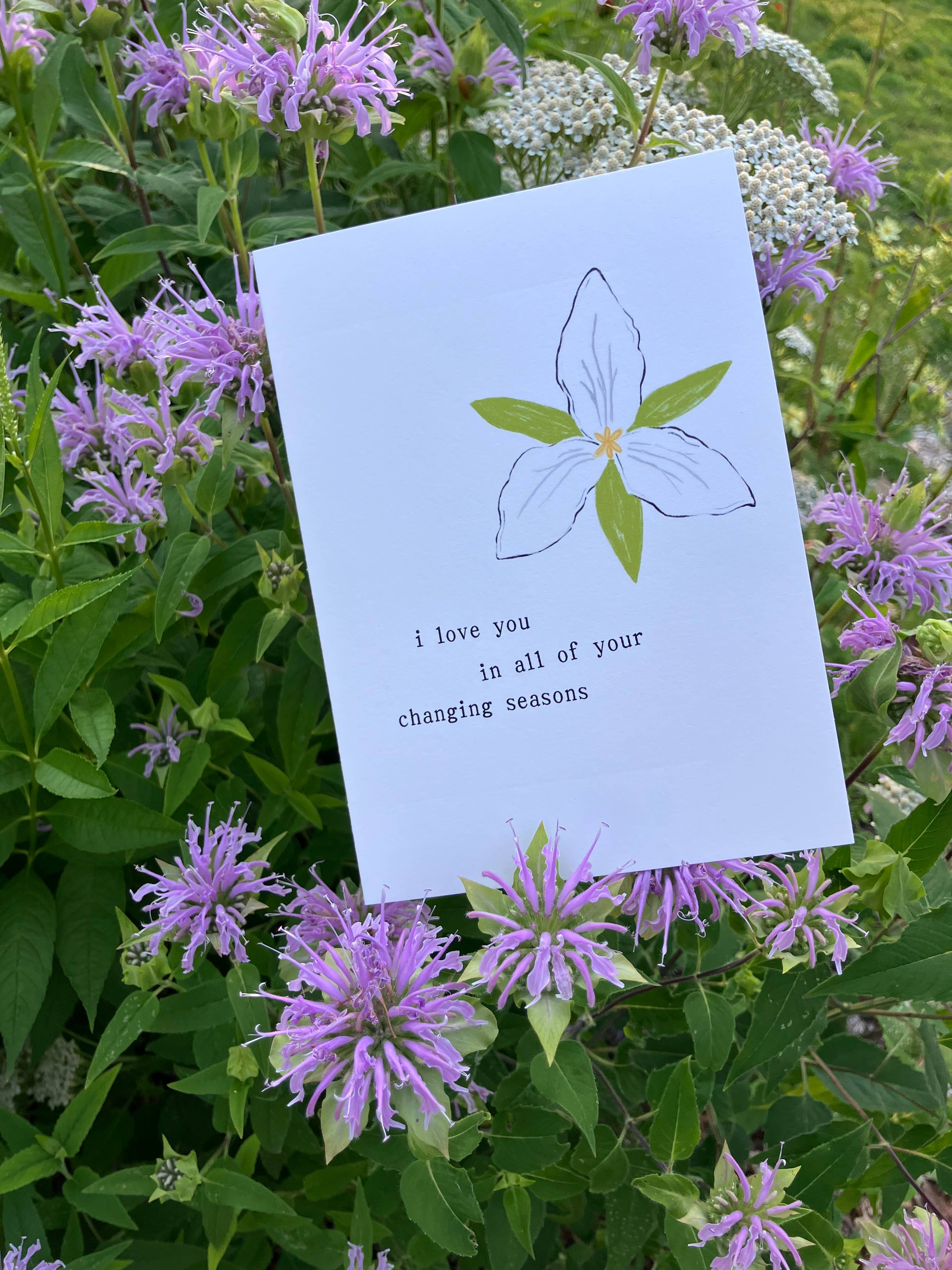 Ironweed Arts - Wholesale Love Card - Greeting Card: I love you in all of your changing seasons