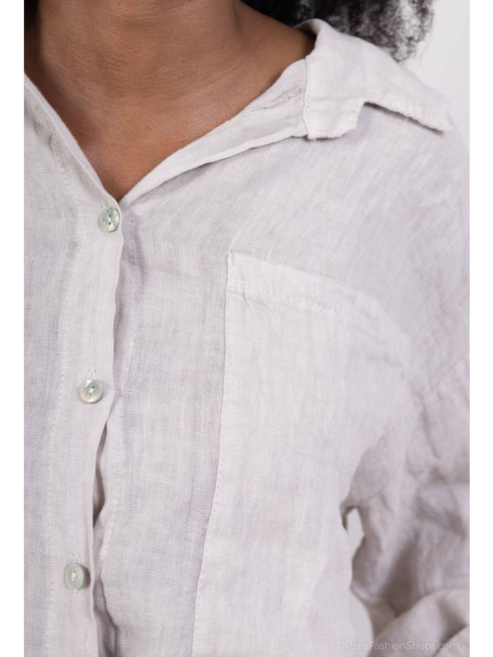 Shyloh - Wholesale Shirt - Women's - Linen shirt with 2 large pockets 1581214