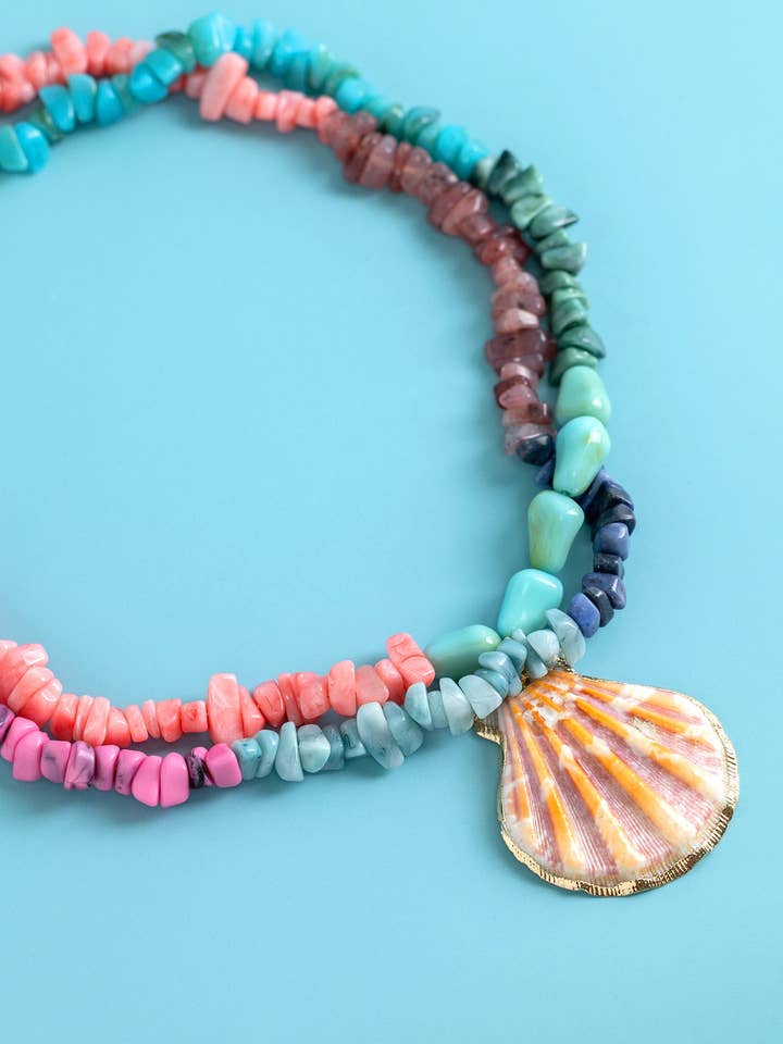 Coral Mirage Shell Pendant Necklace for wholesale by Sessori