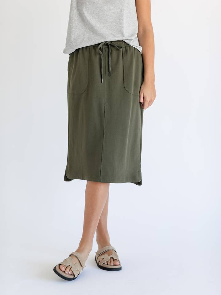 Dani Everyday Midi Skirt for wholesale by Inherit Clothing Company