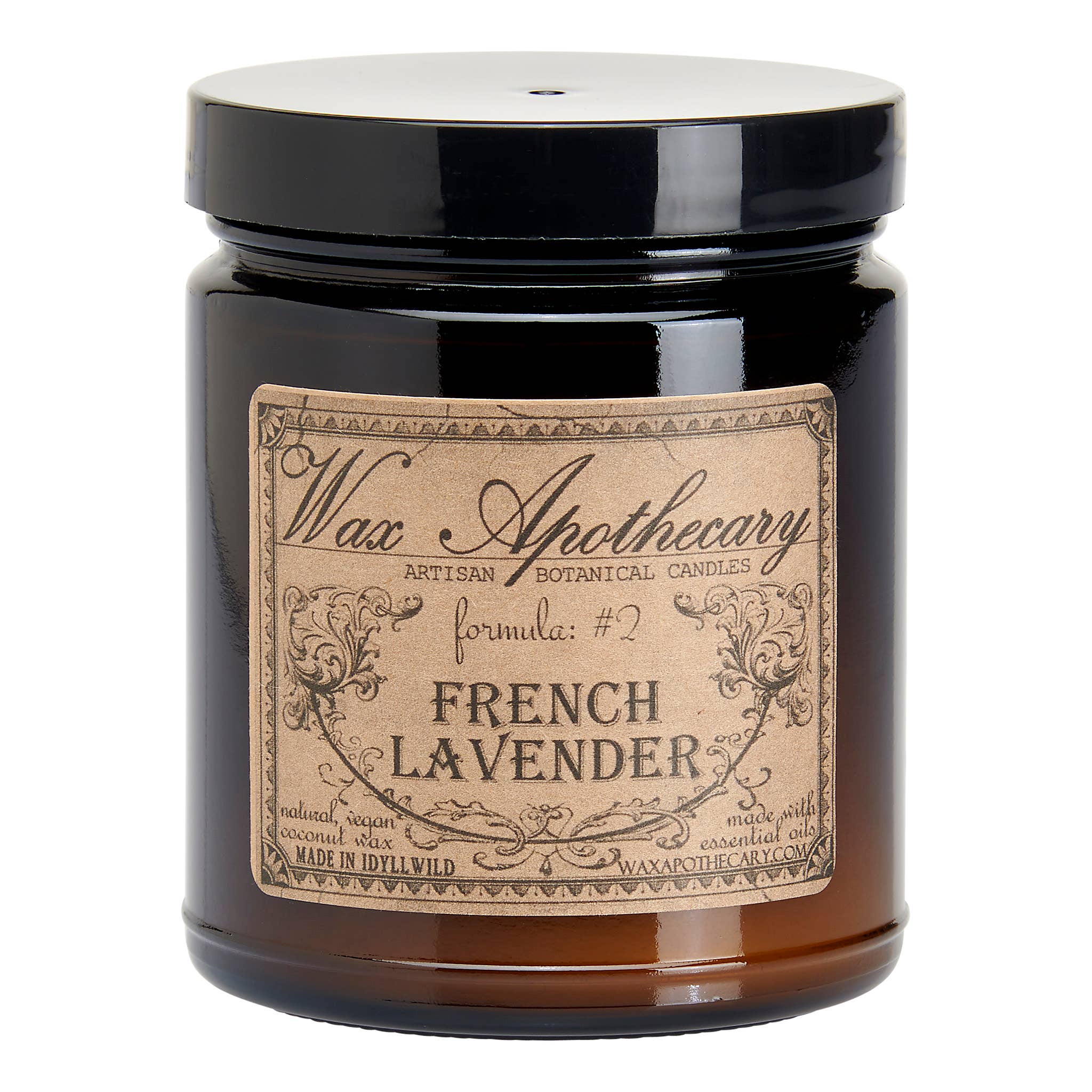 Wax Apothecary – wholesale Burkljus – 6oz botaniskt ljus i bärnstensfärgad glasburk - Välj en doft5