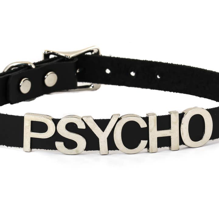 Funk Plus - Wholesale Choker/Collar - FC291 GENUINE LEATHER STAINLESS STEEL LETTER NAME FETISH CHOKER20