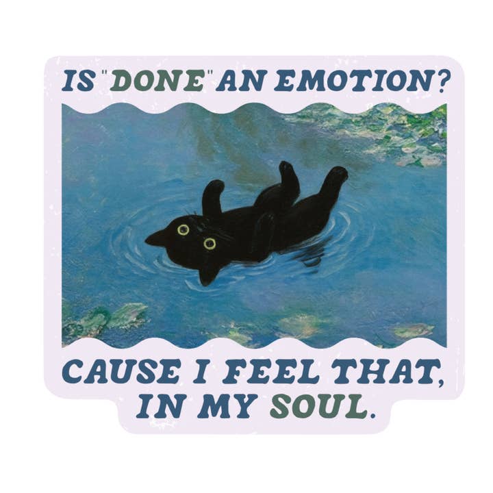 Autocollant en vinyle de haute qualité Chaton mignon Étang Santé mentale pour la vente par Juju and Moxie