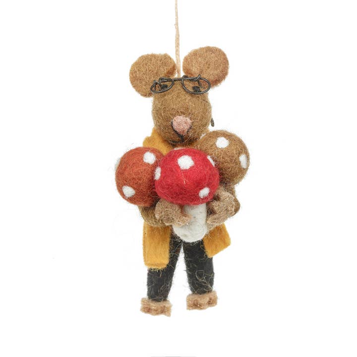 Felt So Good - Wholesale Ornament - Handmade Needle Felt Oliver the Mouse Autumnal Decotion