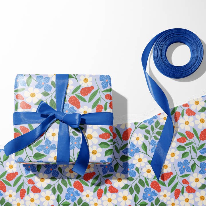 Garden Path Wrapping Paper – Floral Gift Wrap (1 Flat Sheet) for wholesale by Rebecca Jane Woolbright