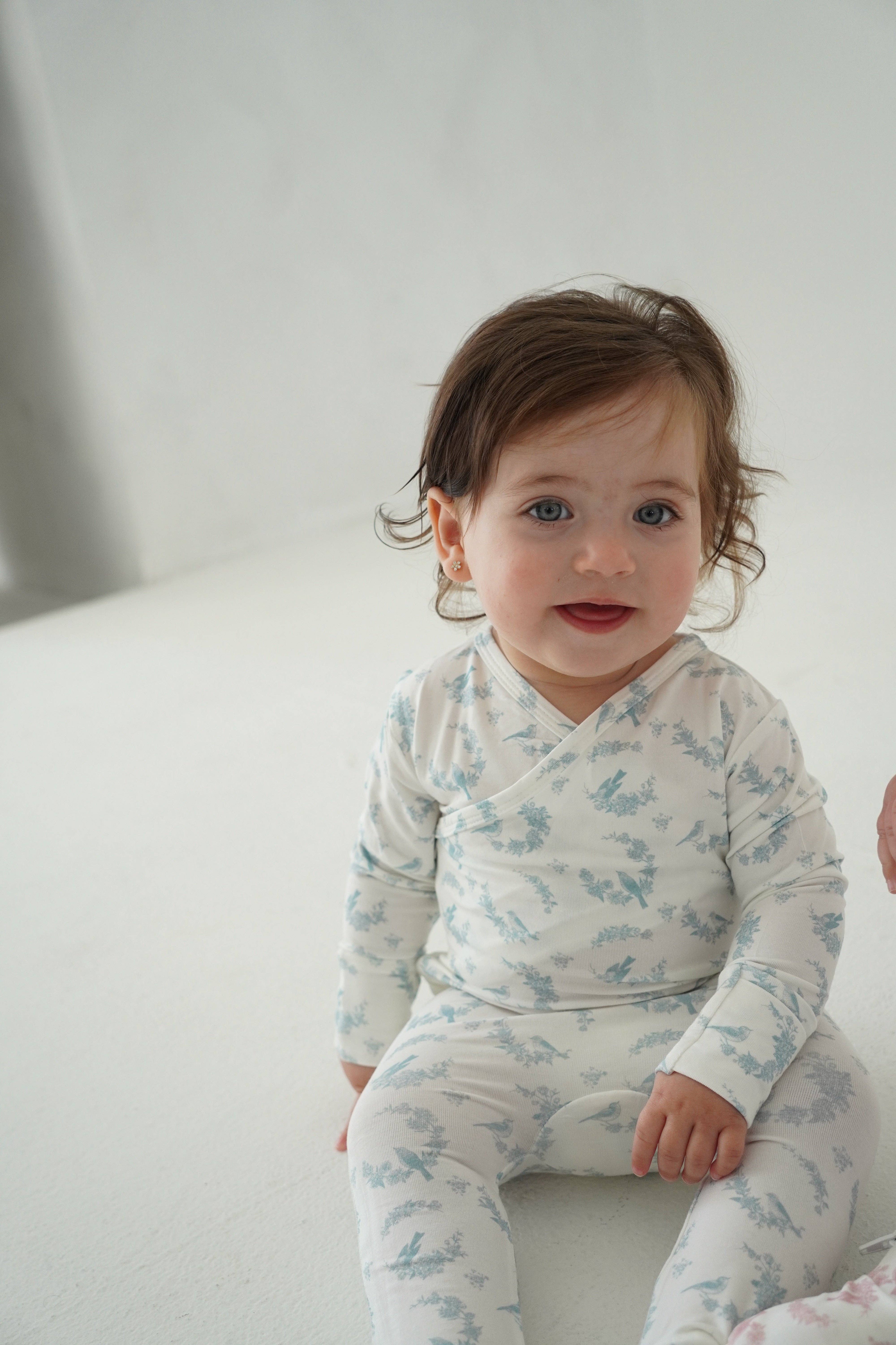 Little Threads - Wholesale Onesie - Kids - Little Blue Bird Bamboo Wrap Footie5