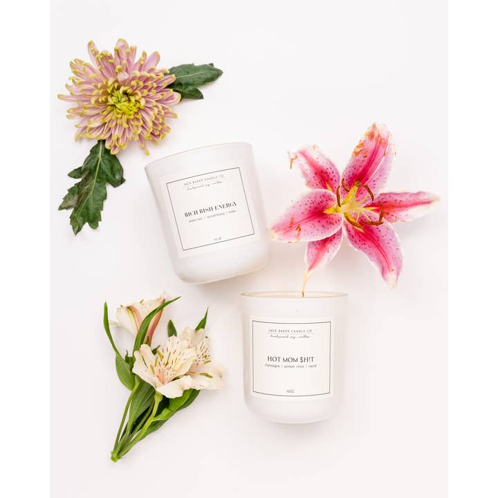 Jack Baker Candle Co - Wholesale Jar/Filled Candle - White Linen Collection - Hot Mom $h!t 16 oz3