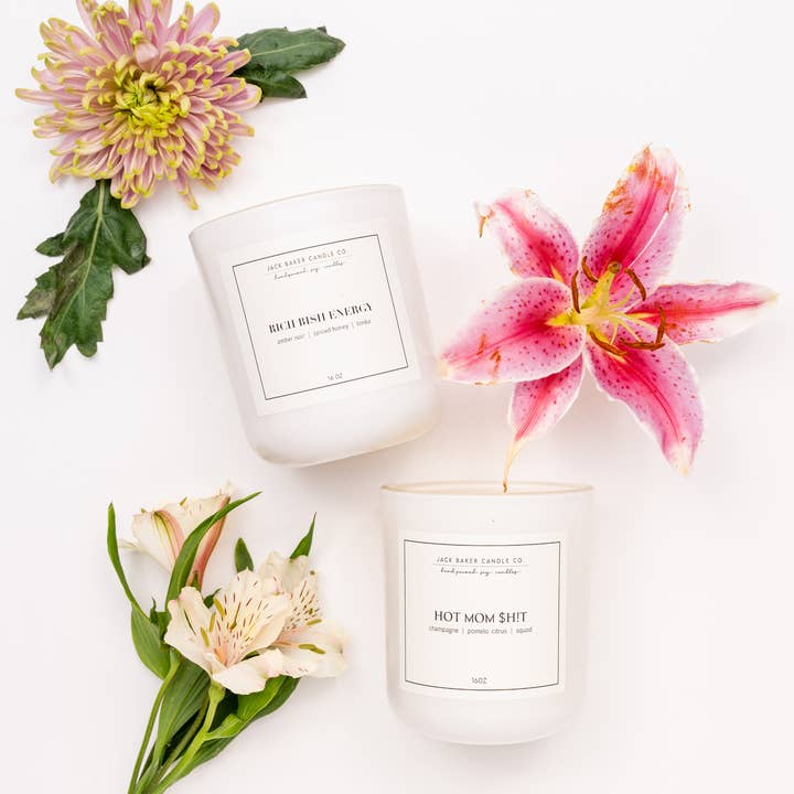 Jack Baker Candle Co - Wholesale Jar/Filled Candle - White Linen Collection - Rich Bish Energy 16 oz