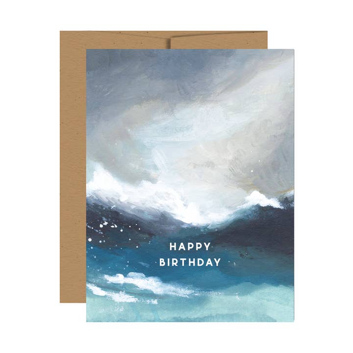 Cartão de feliz aniversário do oceano por atacado de Jessica Frasz Studio