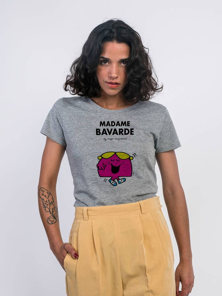 GRIJS GEMÊLEERD DAMES T-SHIRT MEVROUW KLETSKAUS voor wholesale door Le Roi du T-shirt