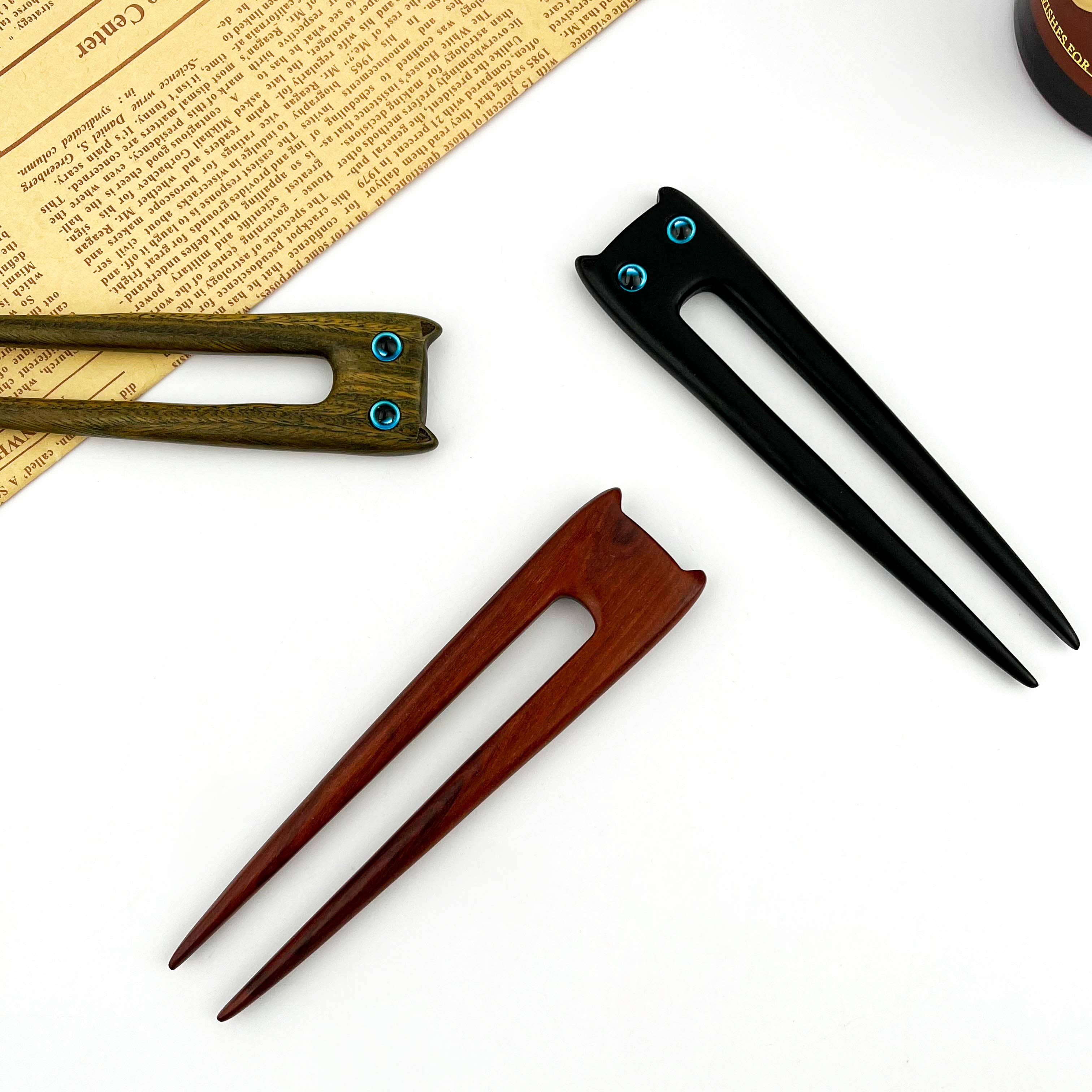 TheDivaSoap - Venta al por mayor Horquillas para el pelo - Horquilla de Gato Lindo, Horquilla de Sándalo3