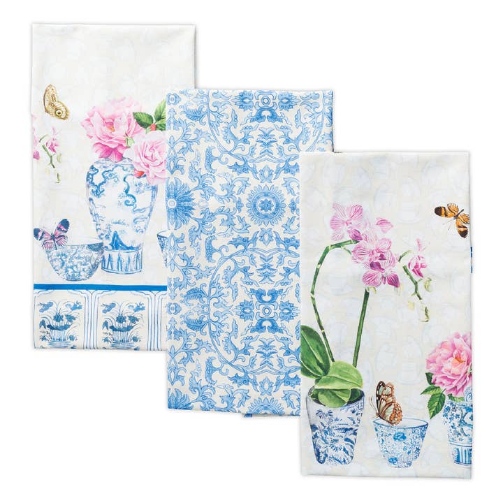 Kitchen Towels 100% Cotton - Set of 3 - Canton for wholesale by Maison d'Hermine - Design in Every Thread