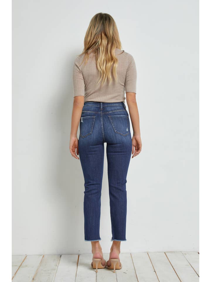 DARK WAVE HIGH RISE STRAIGHT CROP - Casual Design for wholesale on Faire4