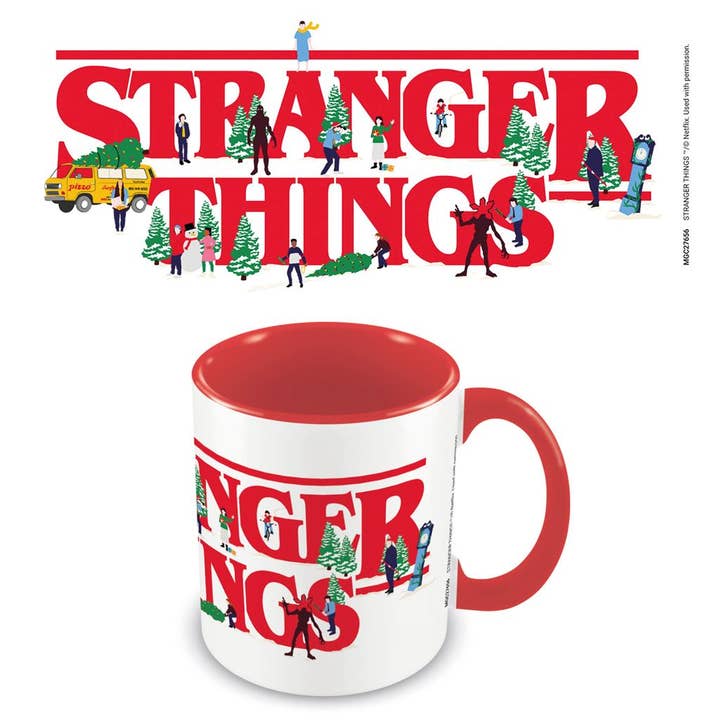 Stranger Things 4 (Christmas Logo) Red 11oz/315ml for wholesale by Pyramid International