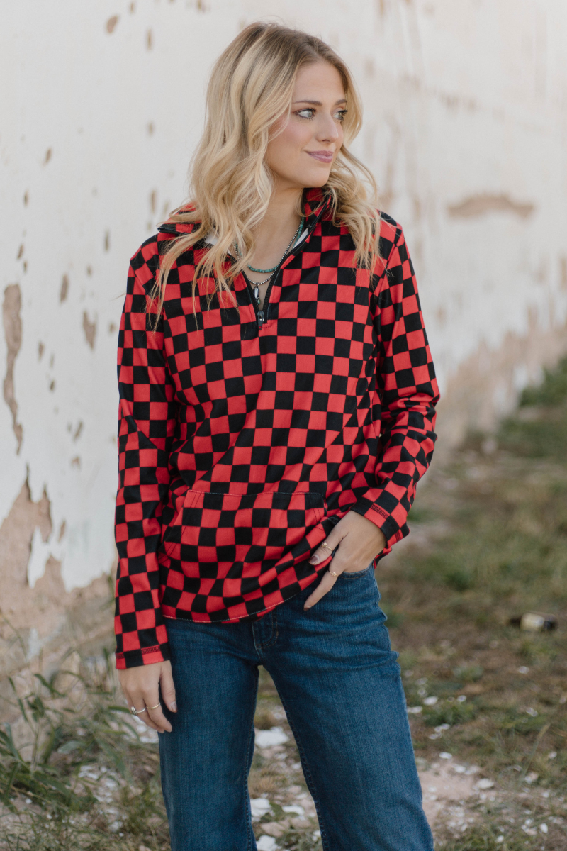 Sterling Kreek - Wholesale Sweatshirt - Women's - Pep Rally Pullover - Red & Black1