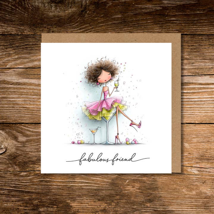 Fabulous Friend Elegant Birthday Card for wholesale by Country Rose Norfolk