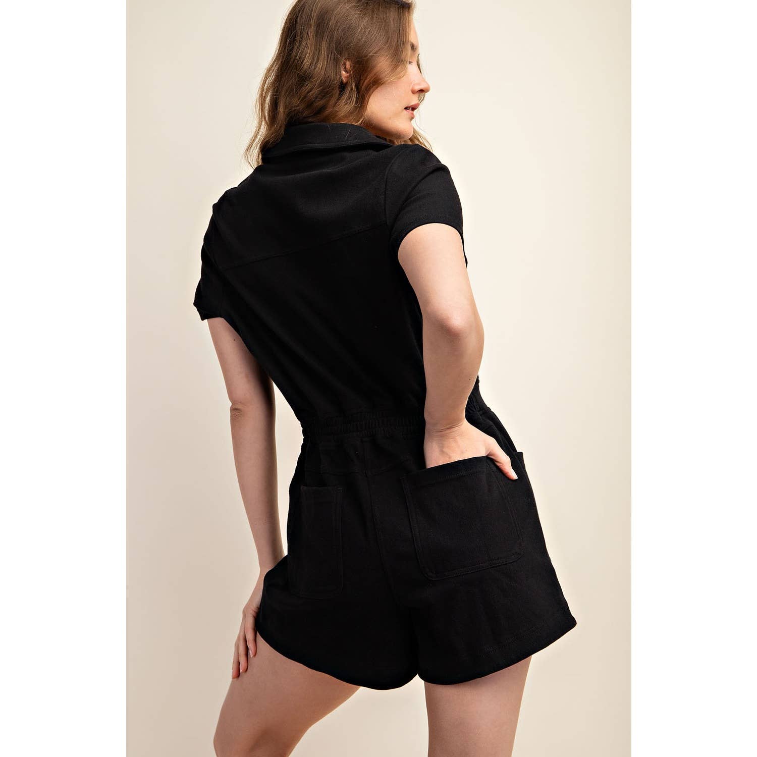 Rae Mode - Vendita all'ingrosso Tutina - Donna - TUTINA A MANICA CORTA IN TWILL DI COTONE ELASTICIZZATO29