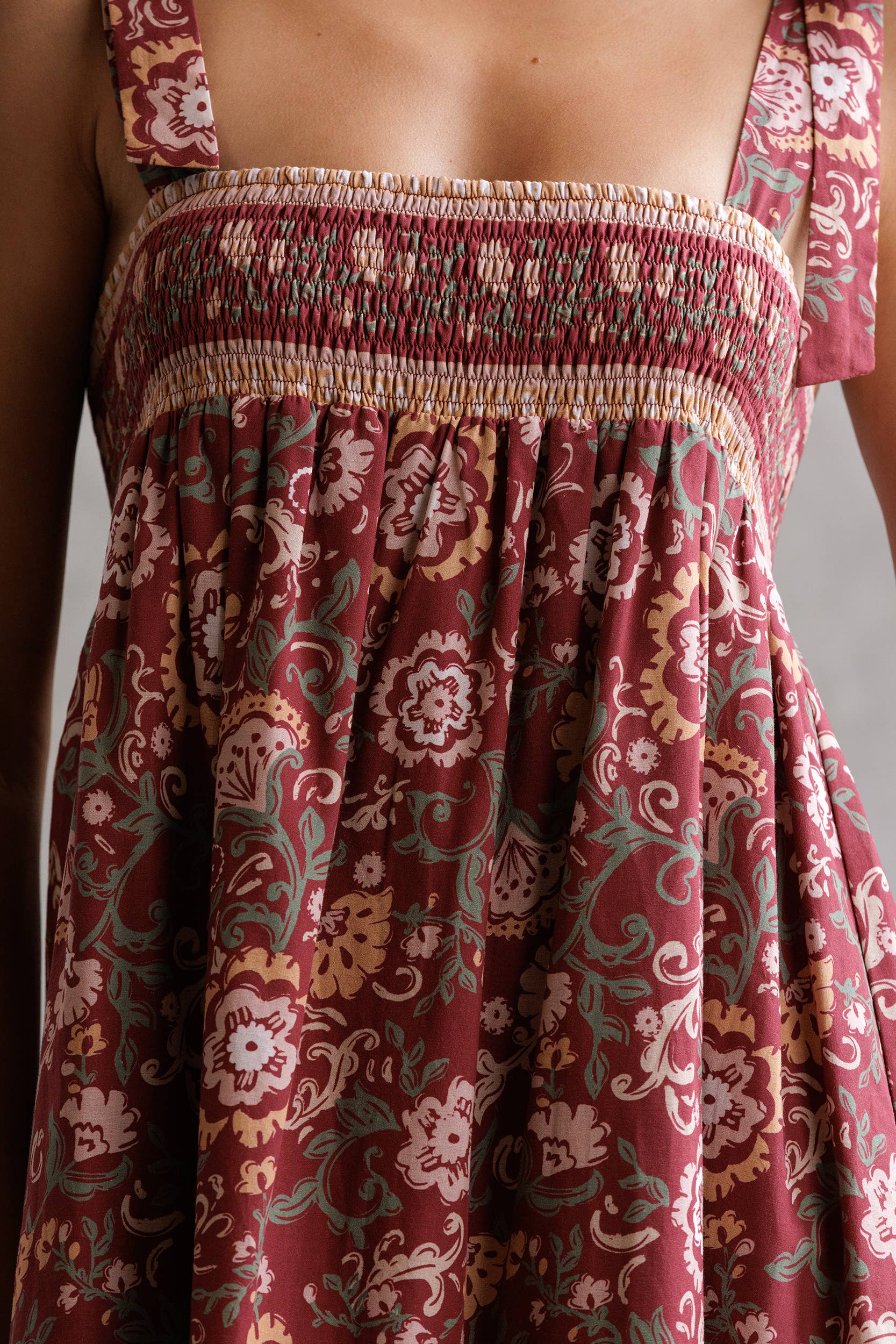 STORIA - Wholesale Dress - Women's - SJD7582 - MULTI FLORAL TIE MIDI DRESS7