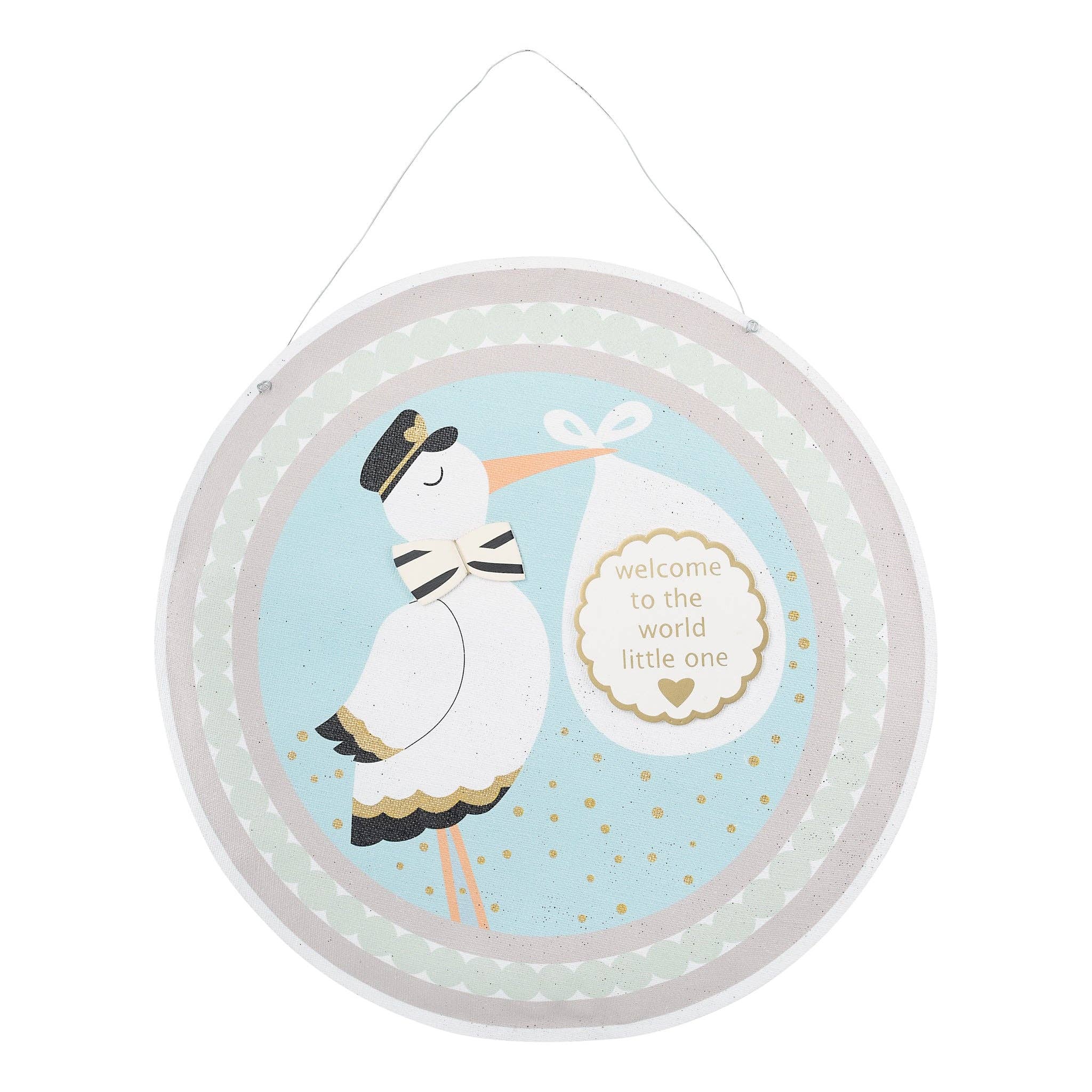 Glory Haus - Wholesale Door Hanger - Welcome Little One Stork Burlee0