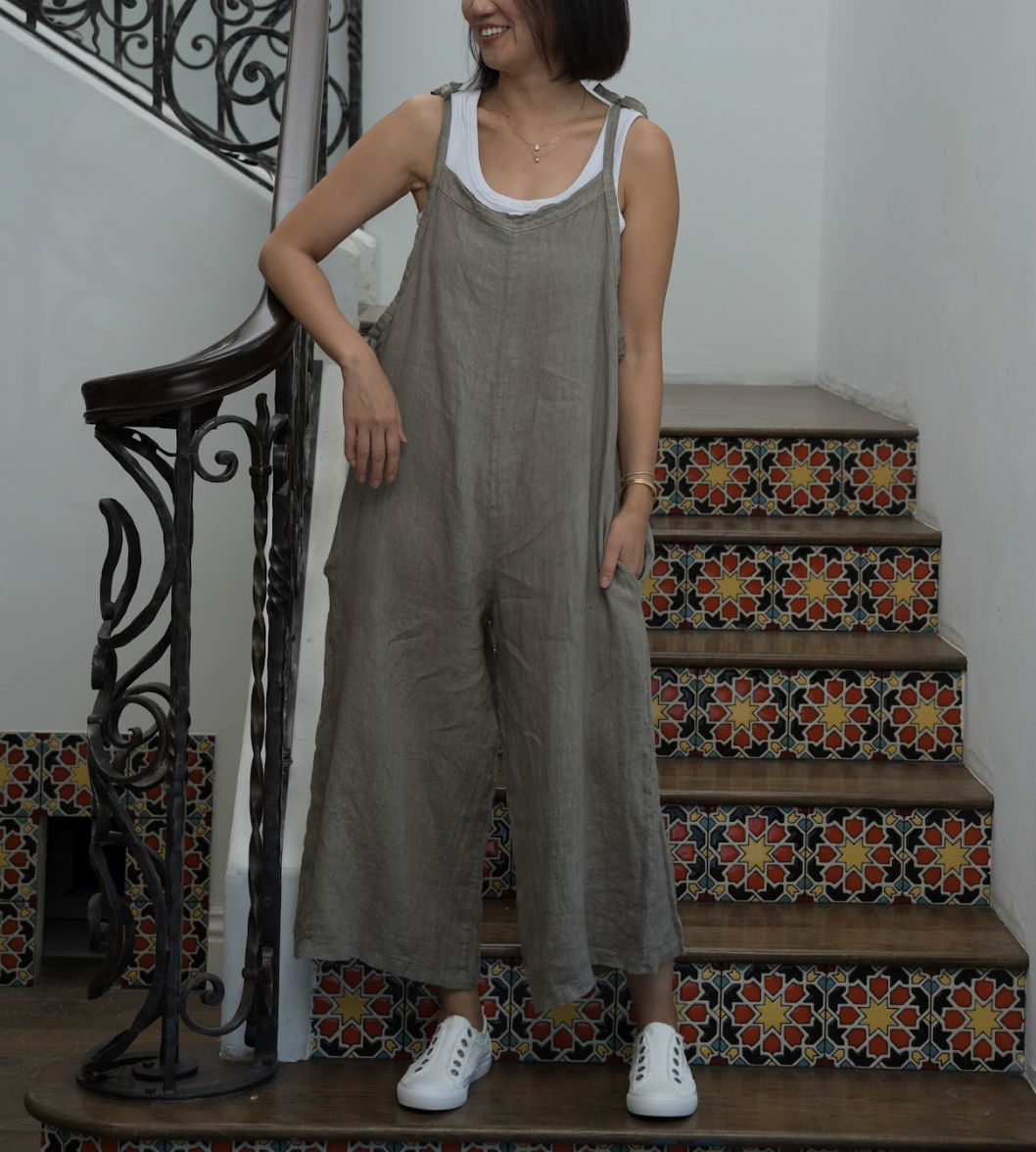Merci Marie - Wholesale Jumpsuit - Women's - Linen Tie Shoulder Jumper #42429