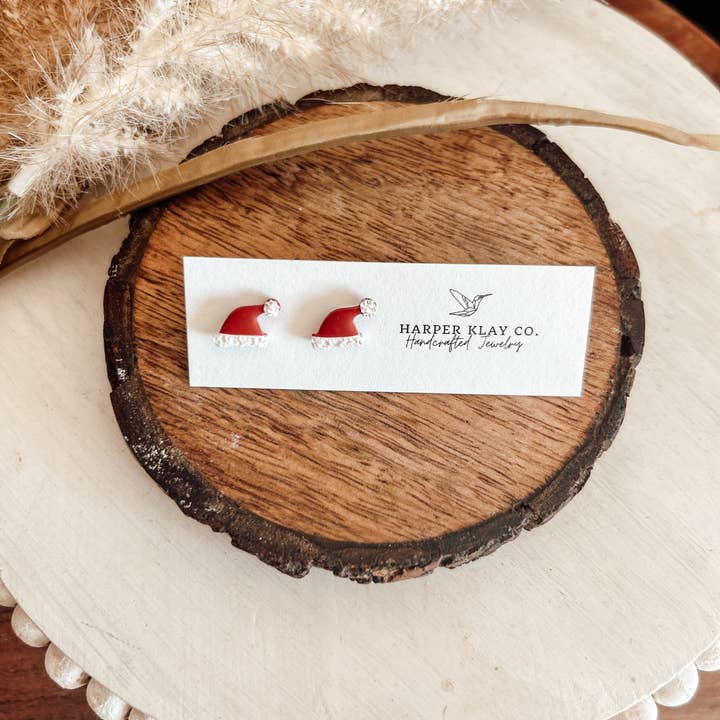 The Ho Ho Ho Set- Polymer Clay Stud Earrings for wholesale by Harper Klay Co