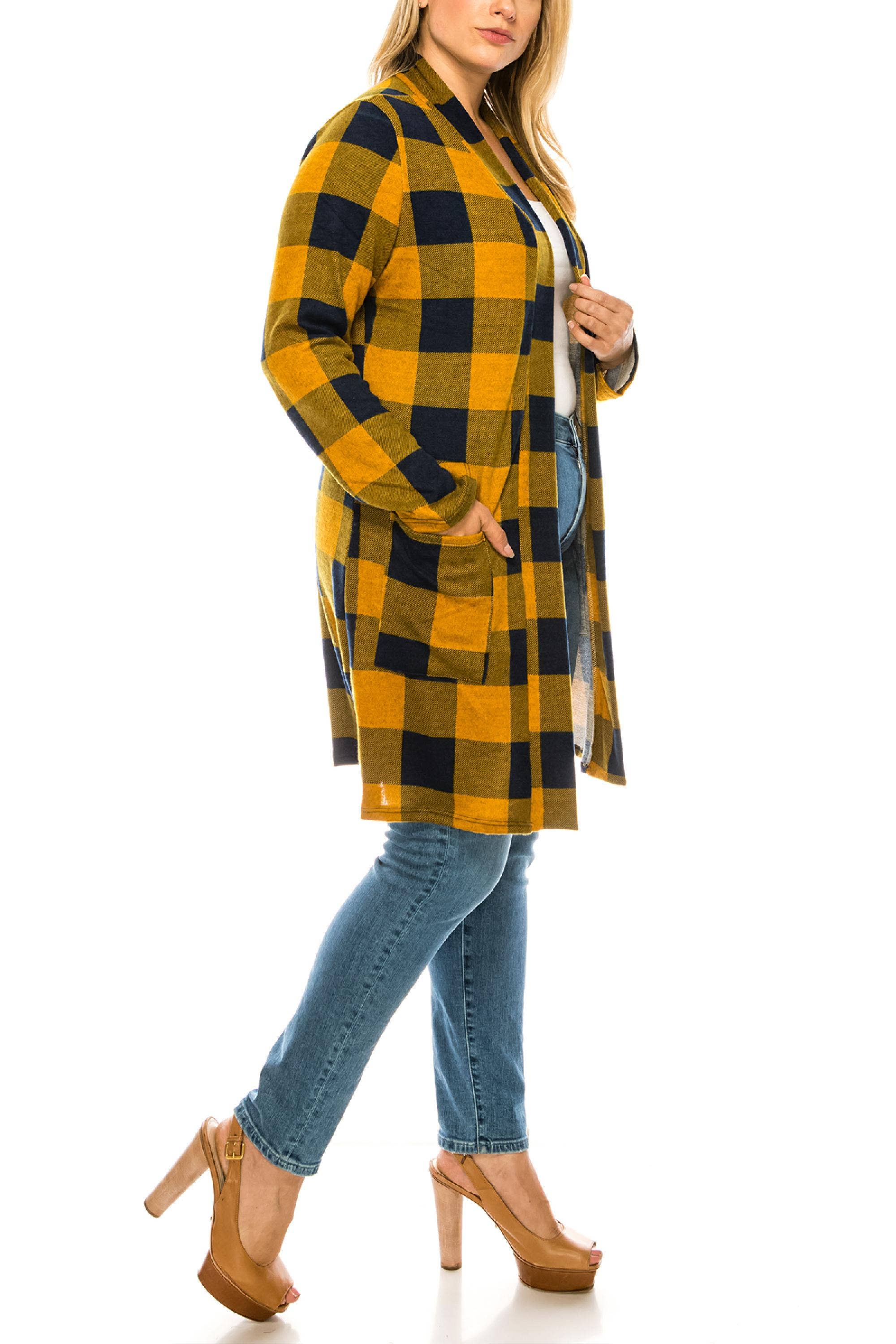 MOA COLLECTION - Wholesale Cardigan - Women's - Women's Casual Plus Size Loose Fit Midi Cardigan7