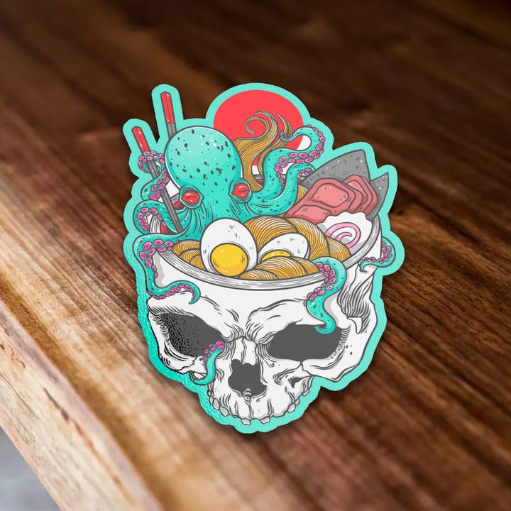 Sticker Bull - Wholesale Sticker - Japanese Style Art Ramen Skull Sticker1