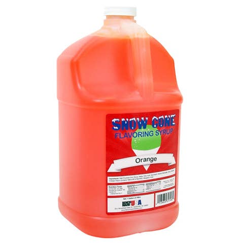 Shaved Ice Snow Cone Syrup 1/2/3/4 Gallon Orange for wholesale by EcoQuality