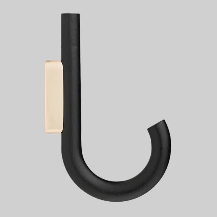 HOOK Big, black oak-brass for wholesale by Studio Nordhaven