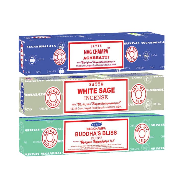 Designs by Deekay Inc. - Wholesale Incense - Satya - Nag Champa Relaxation Pack (3)0