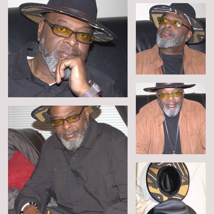 Unisex Fedora Mudcloth Fabric (on Bottom) Hat (Black) for wholesale by NPO Creations